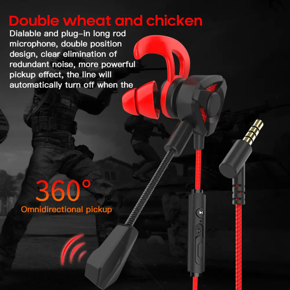 Wired In-Ear Gaming Headset for Mobile and PC Games