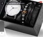Men's Stylish Minimalist Quartz Watch with Beaded Bracelet