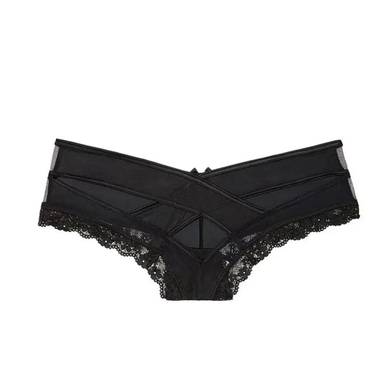 Sheer Lace Low-Rise Thong Panties