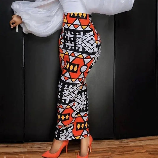 Chic High Waist Geometric Slim Skirt