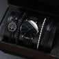 Men's Stylish Minimalist Quartz Watch with Beaded Bracelet