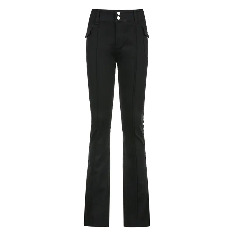 Retro Slim Casual Pants with Side Pockets