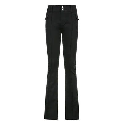 Retro Slim Casual Pants with Side Pockets