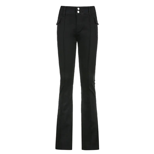 Retro Slim Casual Pants with Side Pockets
