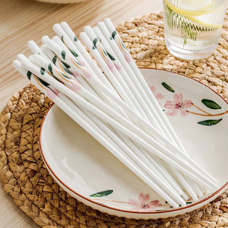 Sakura Blossom Ceramic Chopstick Set - Elegant & Artistic Dining Essentials