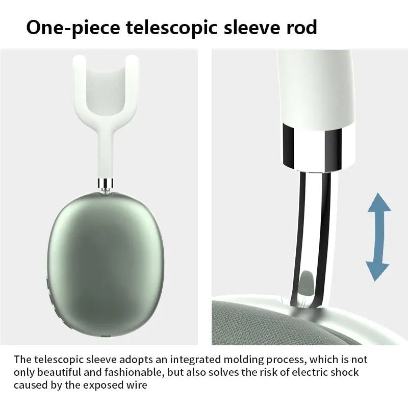 One-piece telescopic sleeve rod with a white handle and metallic end, showing extension and retraction.