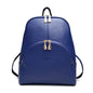 Blue backpack with gold accents on a white background