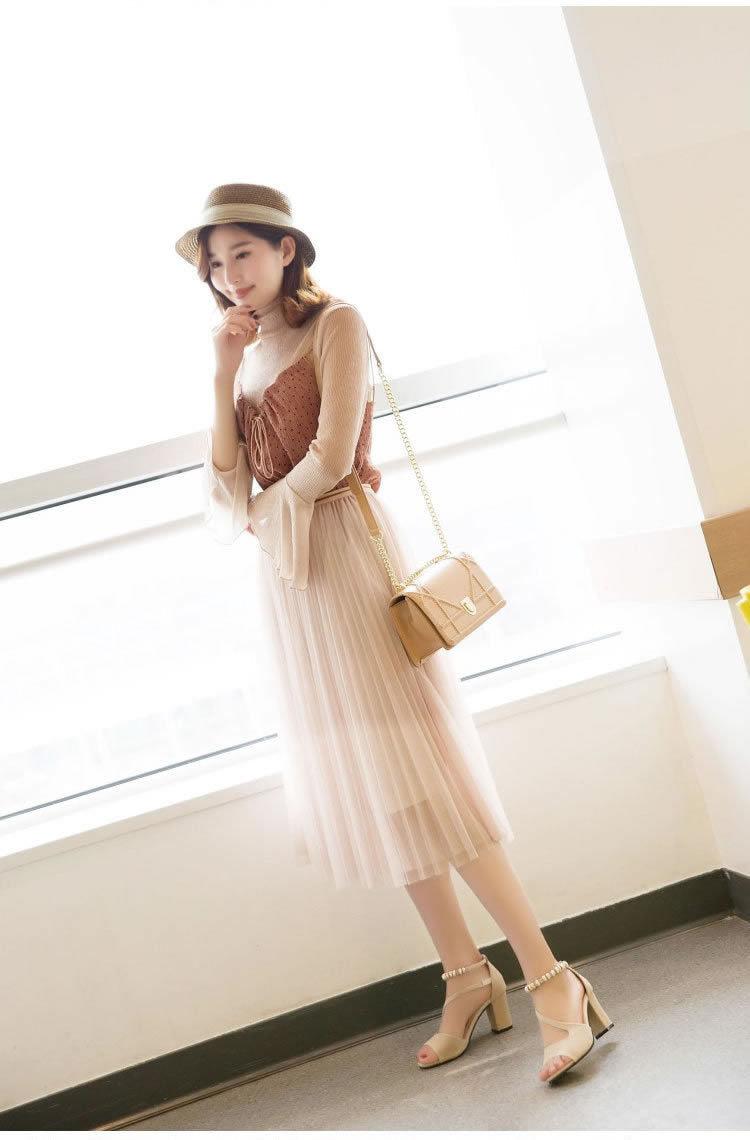 Fashion Women's Sandals with Thick Mid-Heel Buckle