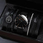 Black watch with accessories in a box, featuring the brand 'Geneva'.