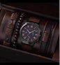 Men's Stylish Minimalist Quartz Watch with Beaded Bracelet