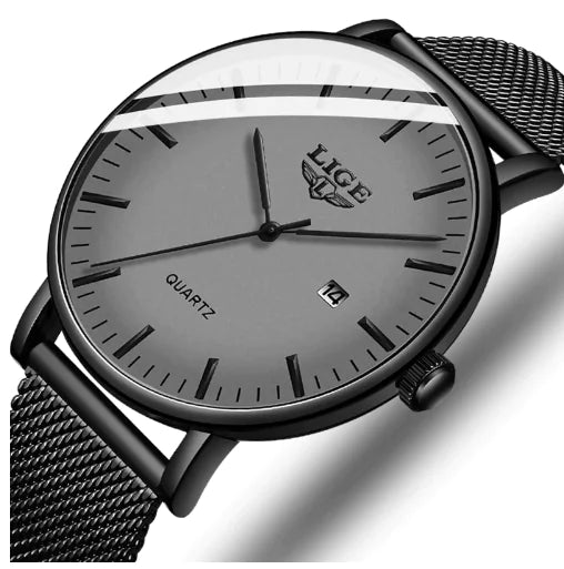 LIGE Italian Mesh Sleek Quartz Watch
