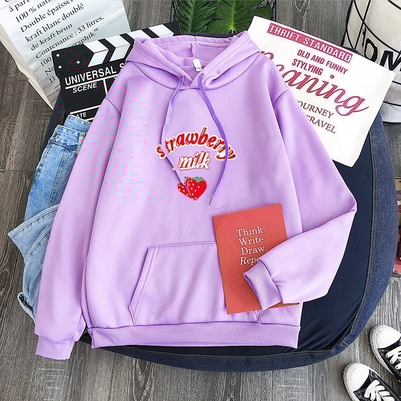 Harajuku Strawberry Milk Graphic Sweatshirt