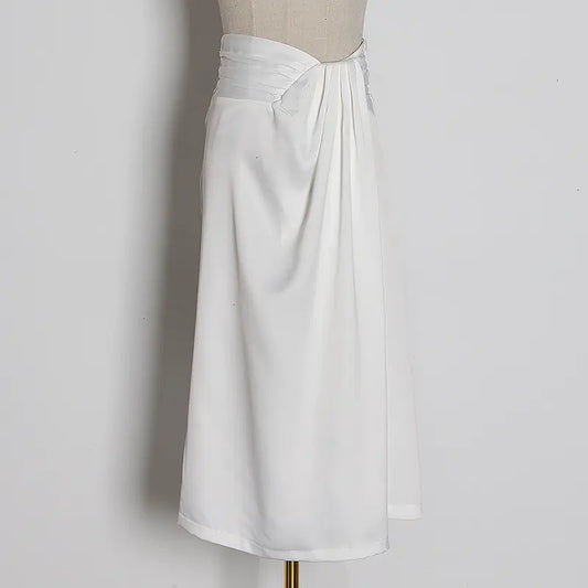 Women's High-Waist Mid-Length Slim Split Skirt