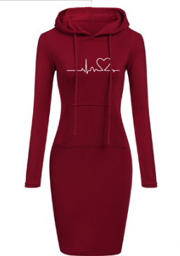 Autumn Winter Women's Long-Sleeved Hoodie Dress