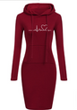 Autumn Winter Women's Long-Sleeved Hoodie Dress