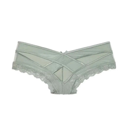 Sheer Lace Low-Rise Thong Panties