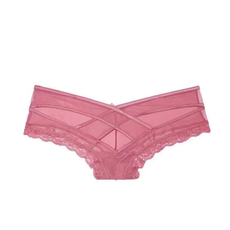 Sheer Lace Low-Rise Thong Panties