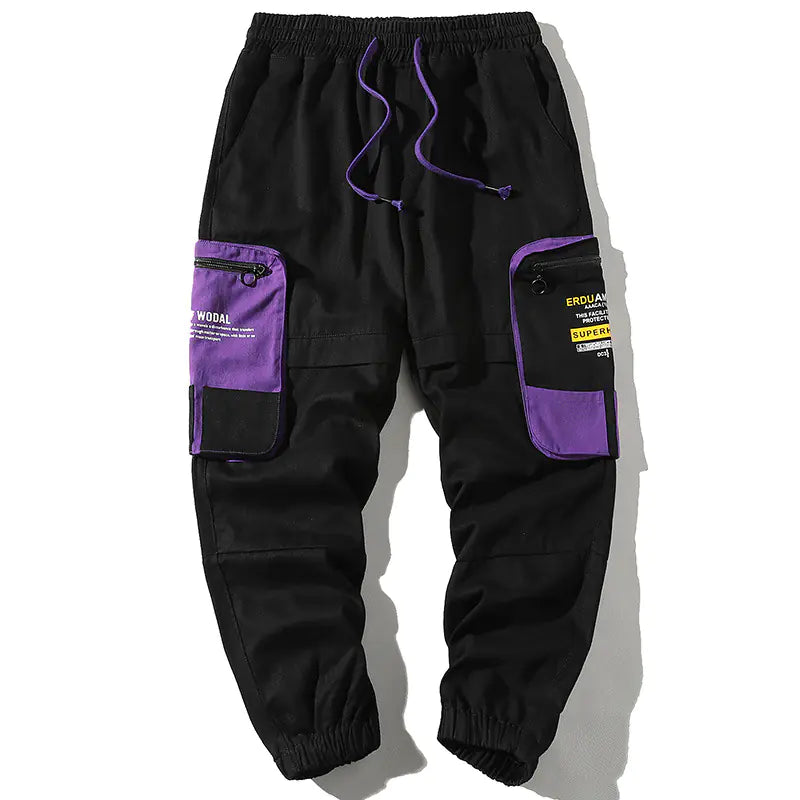 Trendy Color-Blocked Utility Pants