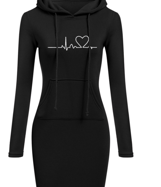 Autumn Winter Women's Long-Sleeved Hoodie Dress