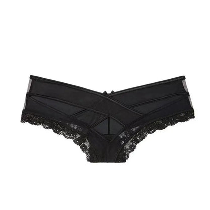 Sheer Lace Low-Rise Thong Panties